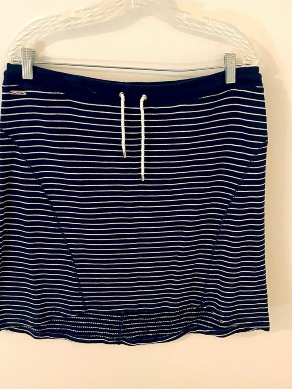 Lauren Active Ralph Lauren Navy White Striped Terry Skirt M NWOT